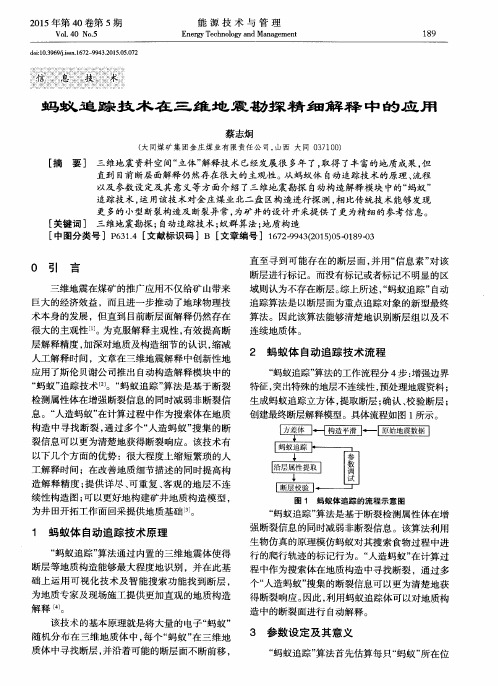 蚂蚁追踪技术在三维地震勘探精细解释中的应用