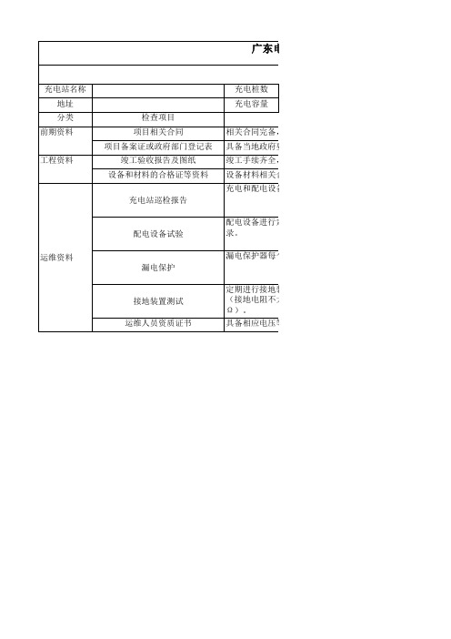 广东电网充电站点验收清单