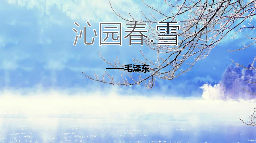 第1课《沁园春雪》课件(共24张ppt)部编版语文九年级上册