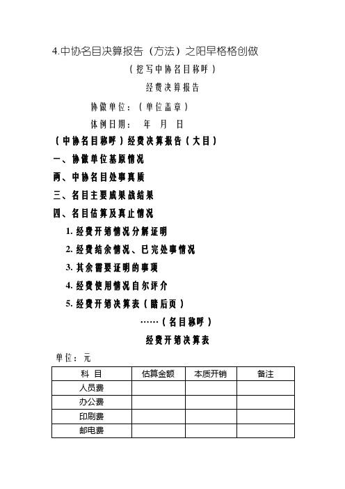 经费使用决算报告(格式)