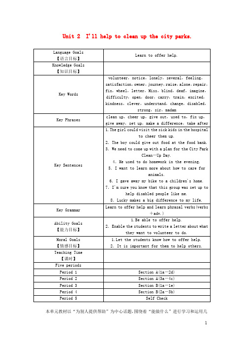 八年级英语下册Unit2单元教材分析新版人教新目标版