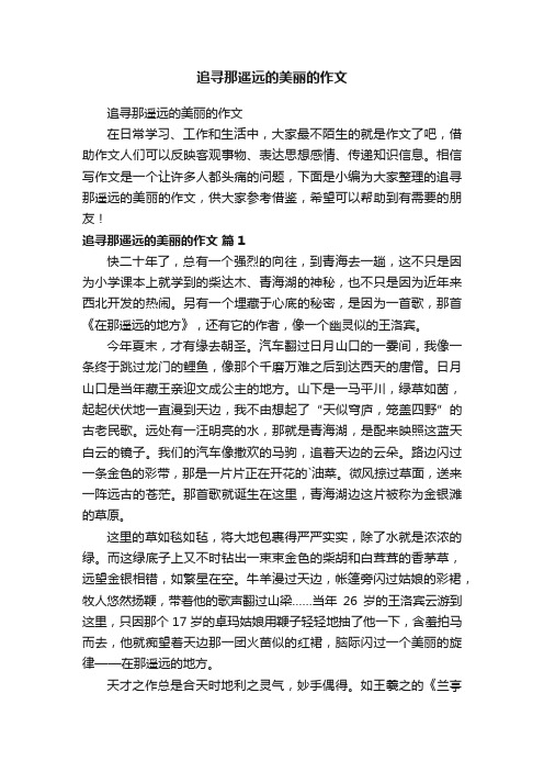 追寻那遥远的美丽的作文