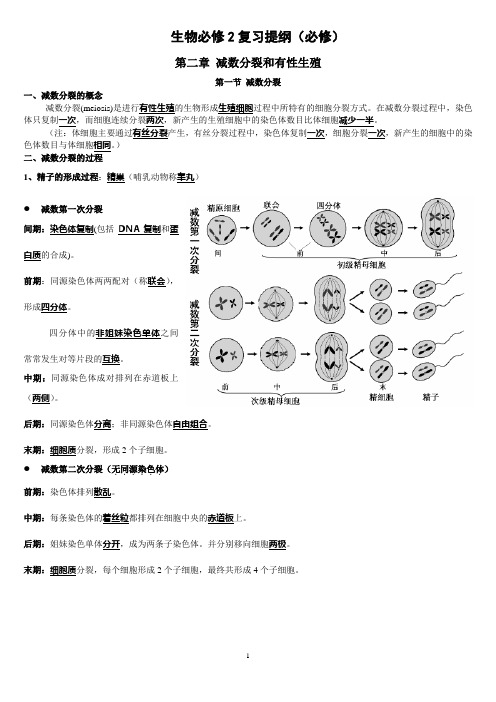 生物必修2复习提纲(必修)