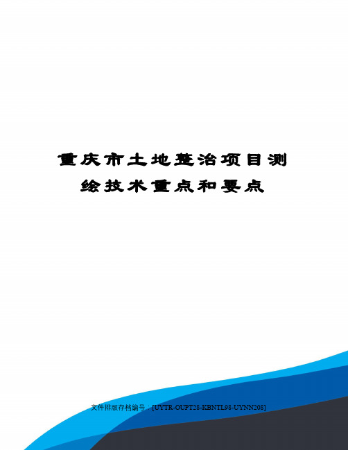 重庆市土地整治项目测绘技术重点和要点