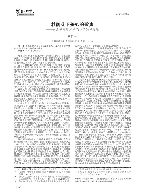 杜鹃花下美妙的歌声——百里杜鹃普底民族小学实习随笔