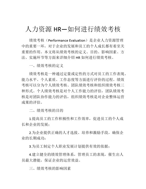 人力资源HR—如何进行绩效考核