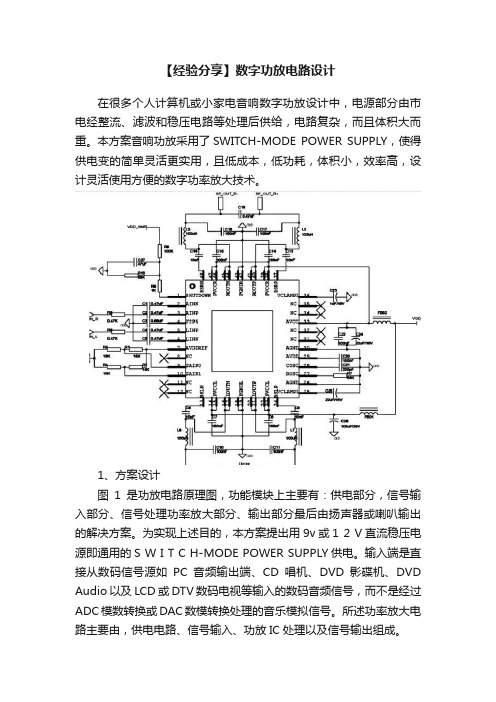 【经验分享】数字功放电路设计