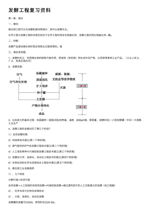 发酵工程复习资料