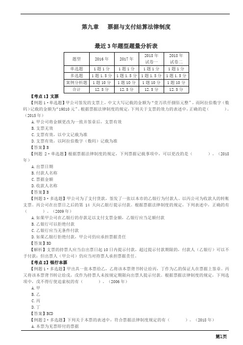 注册会计师-经济法速刷题-第九章 票据与支付结算法律制度(7页)