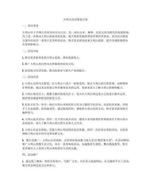 大明山活动策划方案