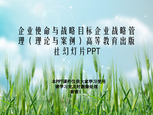 企业使命与战略目标企业战略管理(理论与案例)高等教育出版社幻灯片PPT