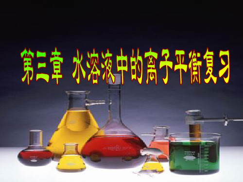 水溶液中的离子平衡复习重难点