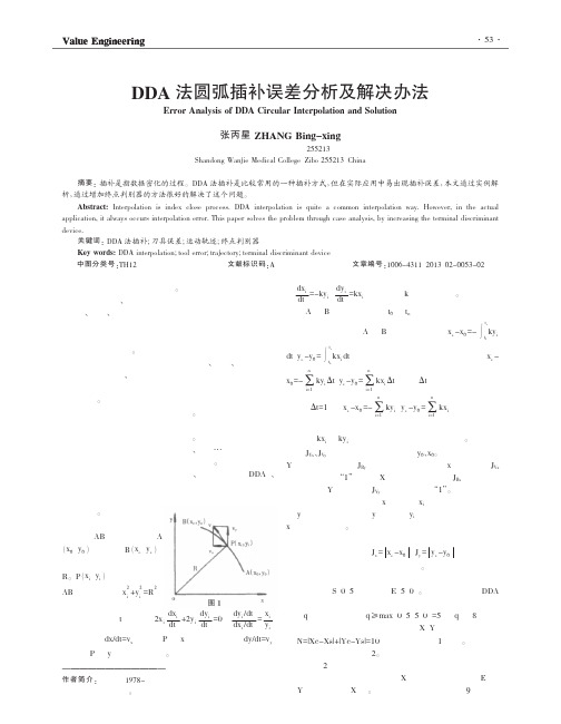 DDA法圆弧插补误差分析及解决办法