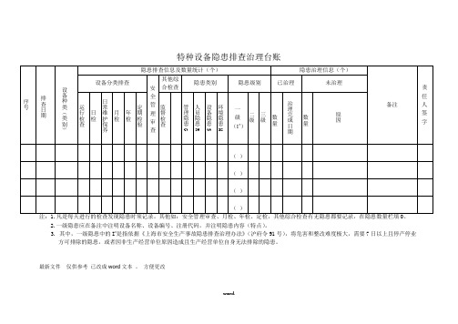 特种设备隐患排查治理台帐(精选.)