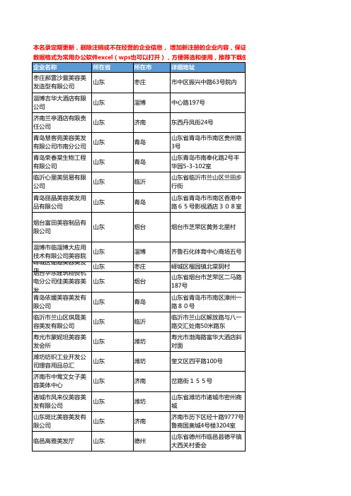 2020新版山东省美容美发工商企业公司名录名单黄页联系方式大全489家