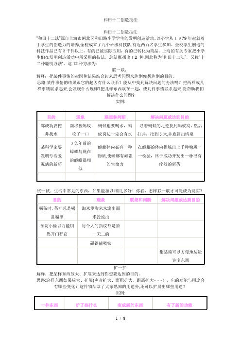 和田十二创造技法