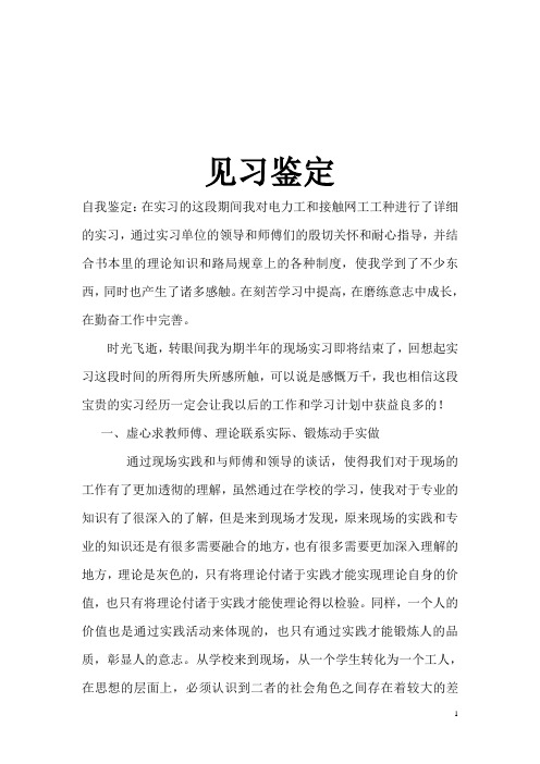 高等学校毕业生见习期考核鉴定表(路