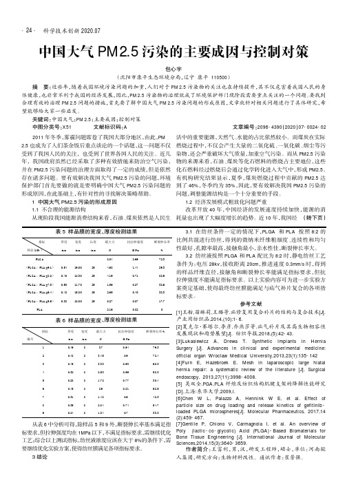 中国大气pm2.5污染的主要成因与控制对策