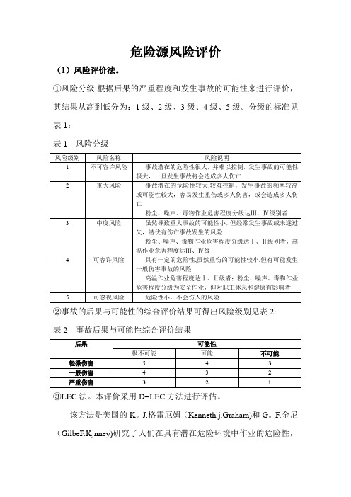 (LECD)危险源辨识及评价方法