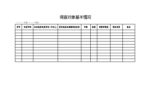 公众安全感调查表