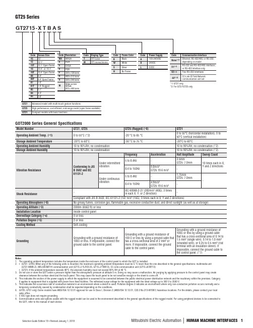 Mitsubishi Electric GT25系列机器人控制器产品说明书