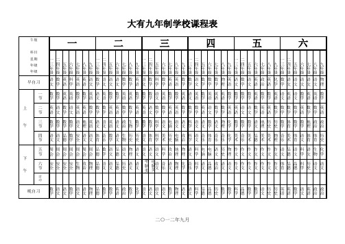 大有九年制学校课程表