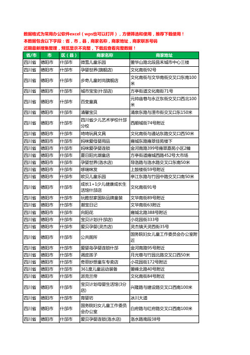 2020新版四川省德阳市什邡市儿童STEM工商企业公司商家名录名单黄页联系电话号码地址大全163家
