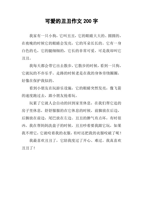 可爱的丑丑作文200字