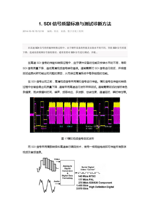 HD-SDI信号质量标准与测试诊断方法