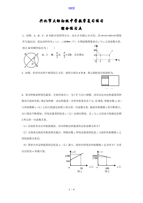 2009年江苏省兴化市大邹初级中学数学复习综合练习(5)