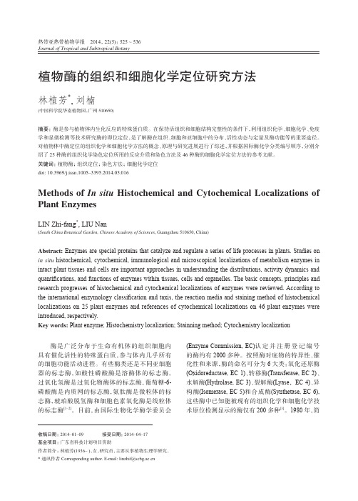 植物酶的组织和细胞化学定位研究方法