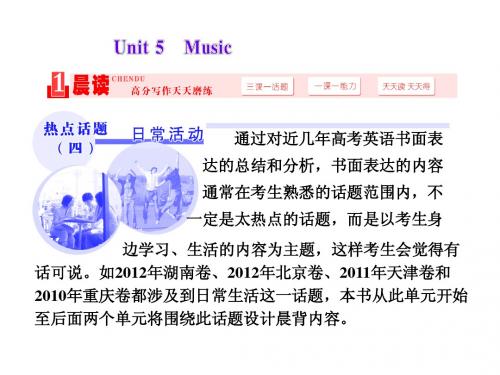 2014届高考英语(人教版)一轮复习高频考点教学课件：必修二 Unit5 Music