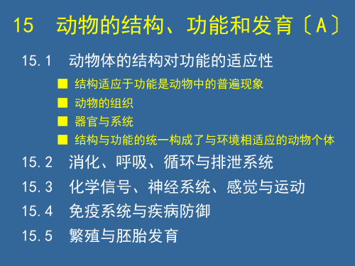 动物的结构、功能和发育