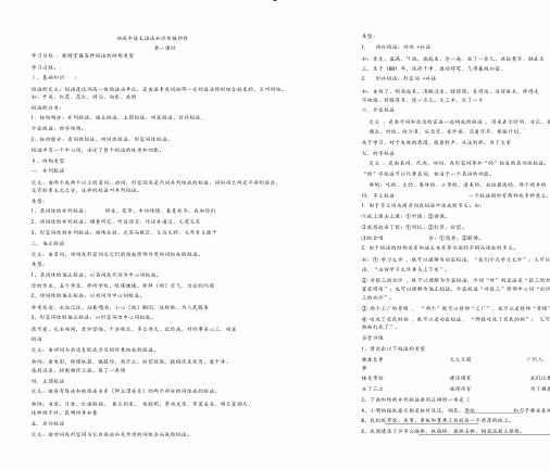 初高中语文语法知识衔接材料学案