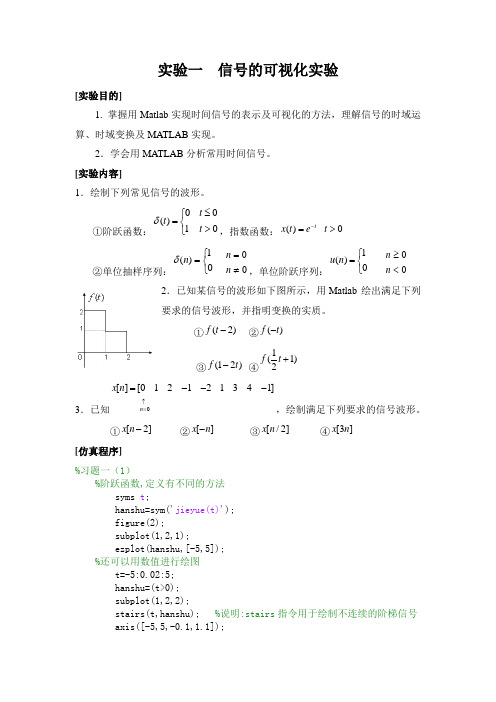 信号实验(信号与系统)