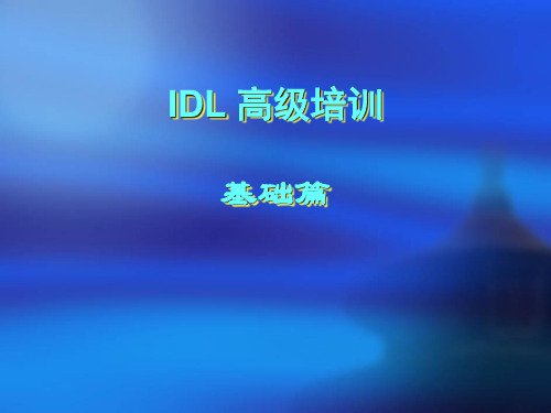 1、IDL培训基础篇(PPT)