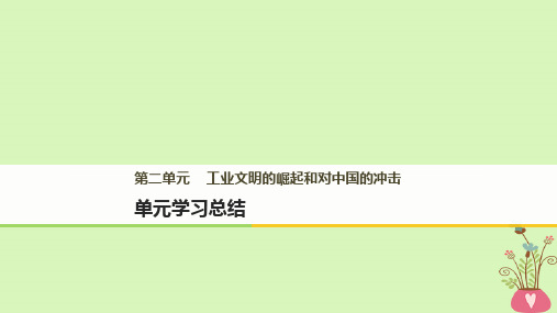 2017-2018学年高中历史 第二单元 工业文明的崛起和对中国的冲击单元学习总结课件 岳麓版必修2