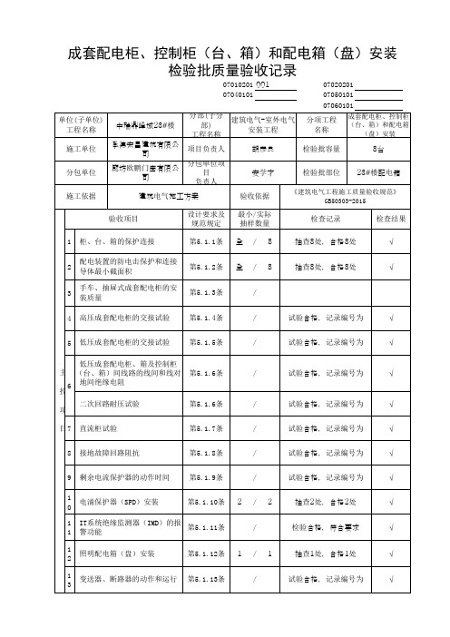 配电箱检验批