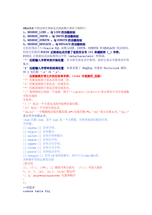 oracle正则表达式like