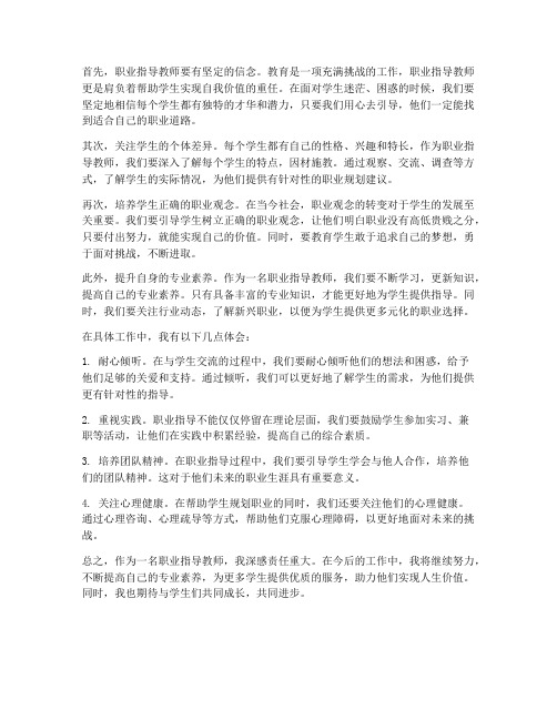 职业指导教师心得体会