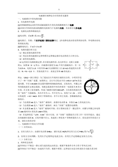 电磁感应规律综合应用的常见题型