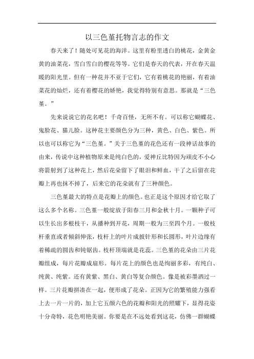 以三色堇托物言志的作文