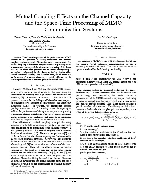 Mutual Coupling Effects for MIMO