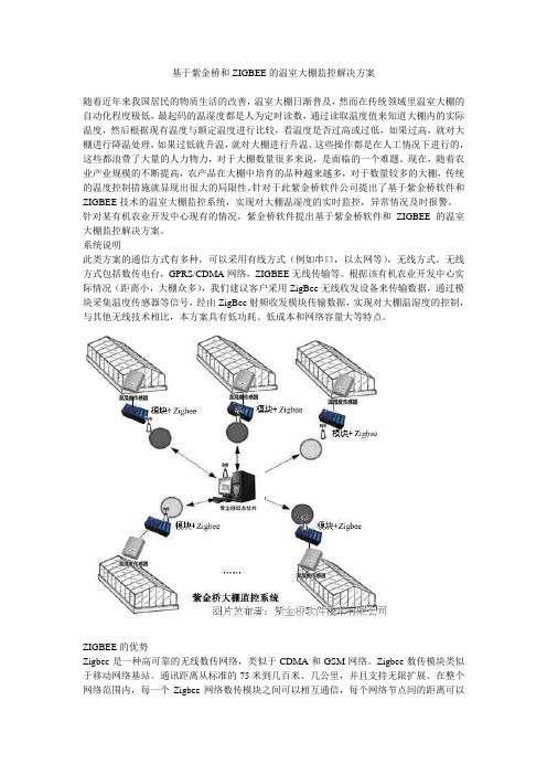 基于紫金桥和ZIGBEE的温室大棚监控解决方案