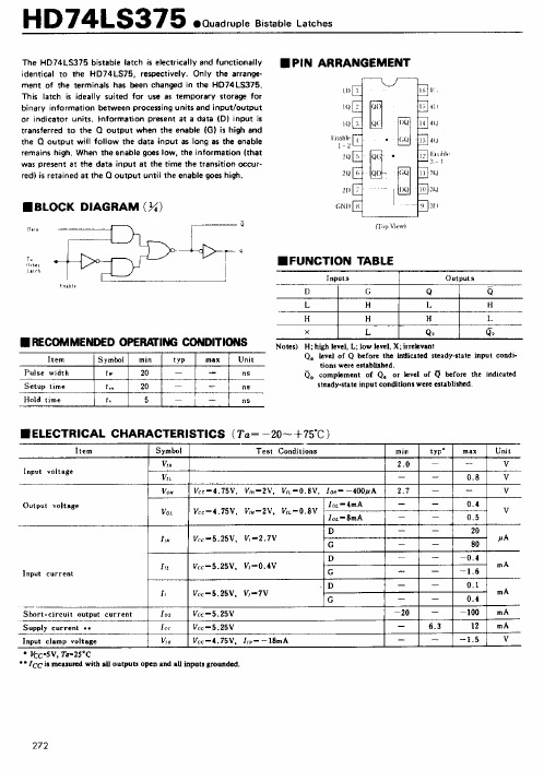 HD74LS375FPEL中文资料