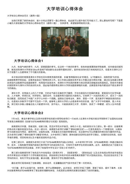 大学培训心得体会