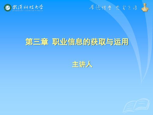 就业指导第三章职业信息的获取与运用报告