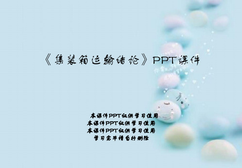 《集装箱运输绪论》PPT课件