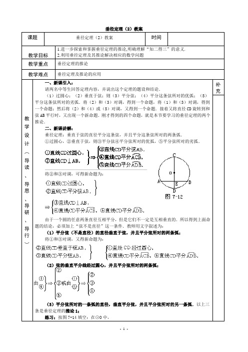 垂径定理(2)教案