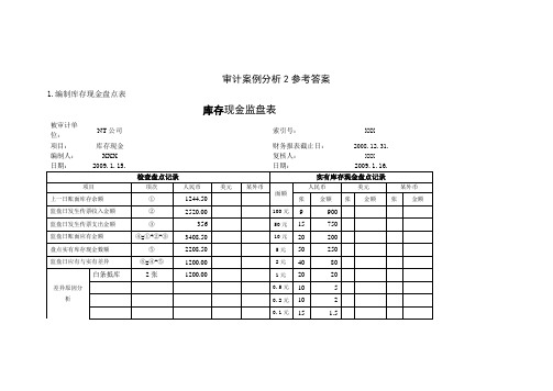 审计案例分析2参考答案